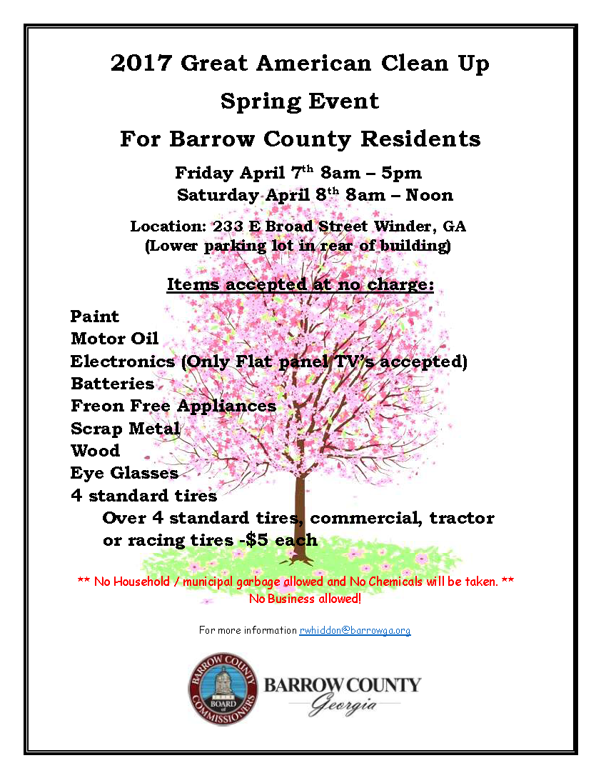 2017 Spring Great American Clean Up Event - newspaper copy