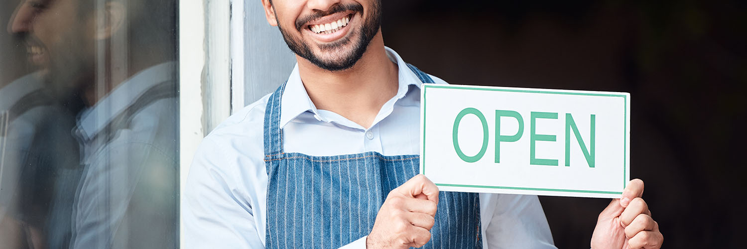 Open for Business banner