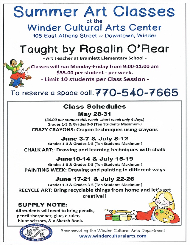2013 Summer Art Classes